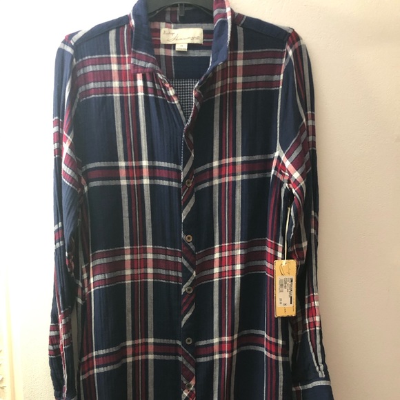 VINTAGE HAVANA PLAID  DUSTER WITH TAGS - Picture 1 of 2